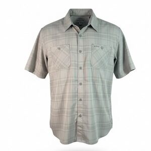 Orvis Short Sleeve Shirt Mens XL Gray Plaid Button Up Classic Collection 1494392